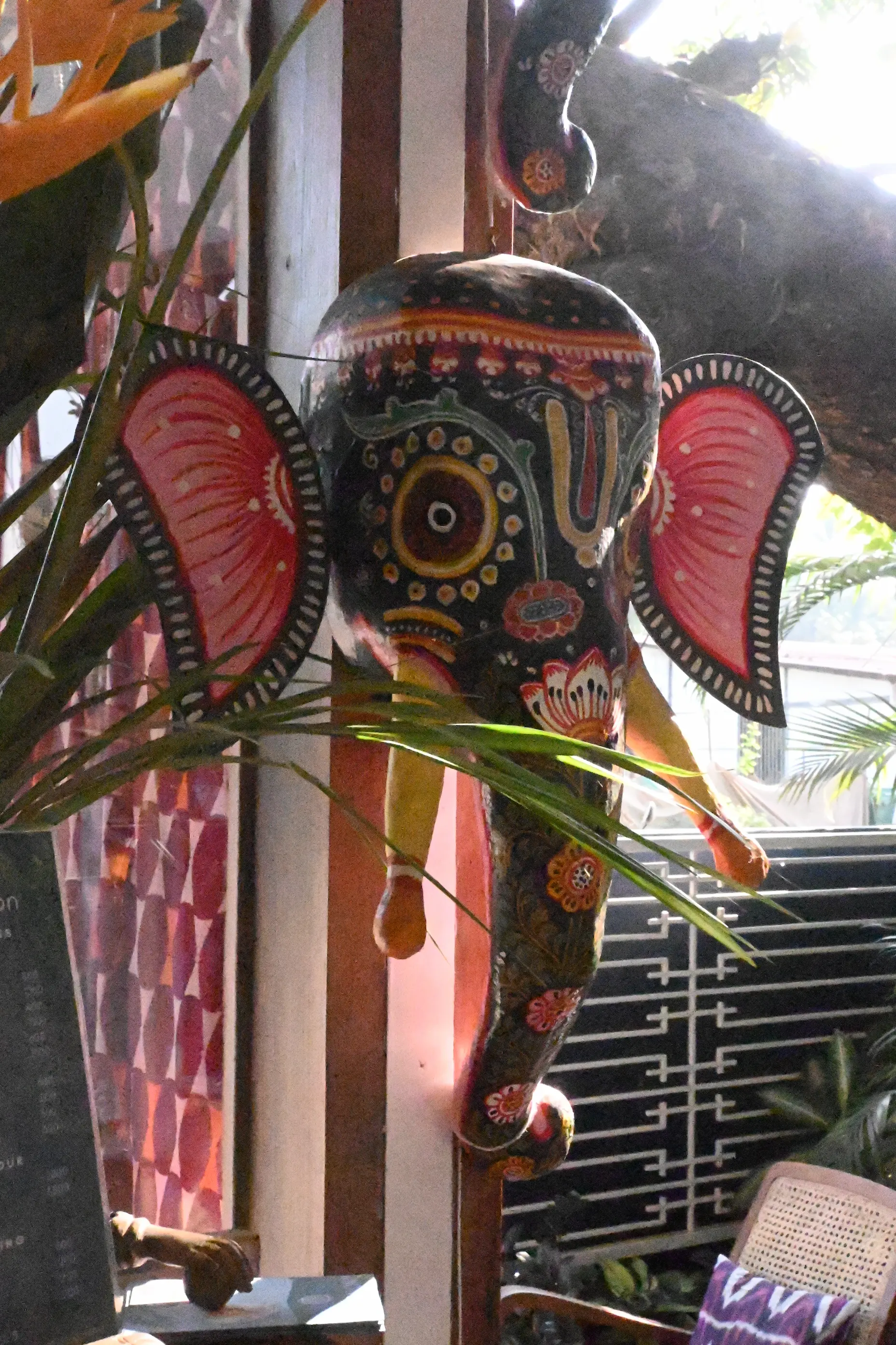 Painted wooden elephant