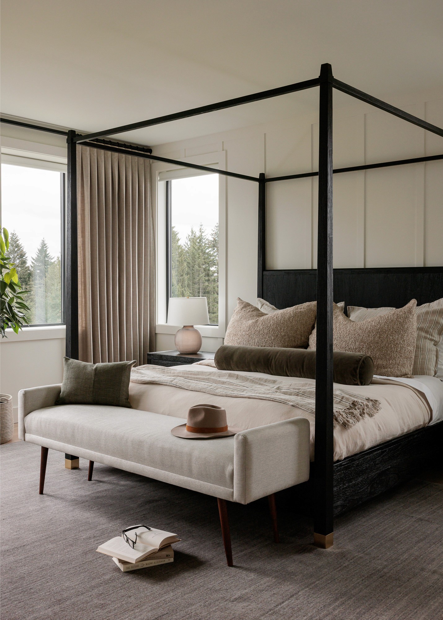 We’re so excited to share details from The Woodinville House: Primary Bedroom –– one of our favorite interior design + professional organizing projects in Woodinville, WA.