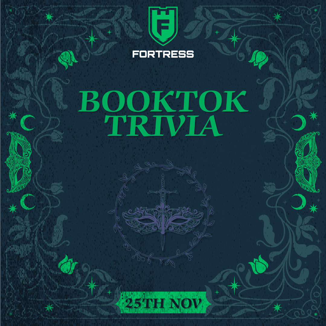 graphical image with floral design showcasing the booktok trivia theming and date of 25th november