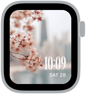 spring in lincoln park Apple Watch face preview 5 featuring stylized colors and artwork.