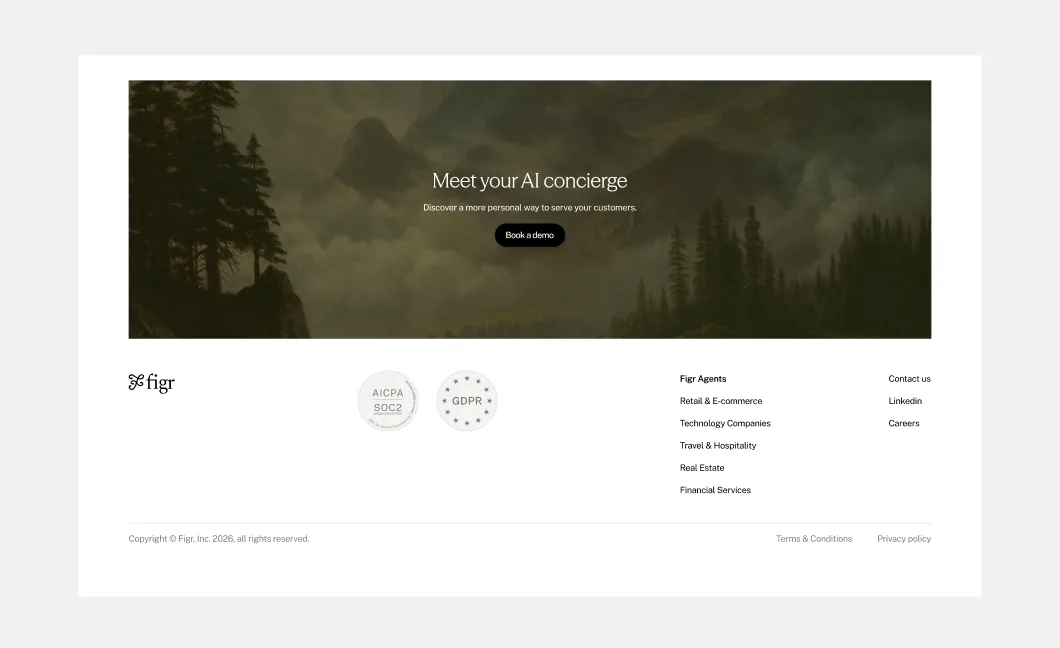 Figr website footer and newsletter section