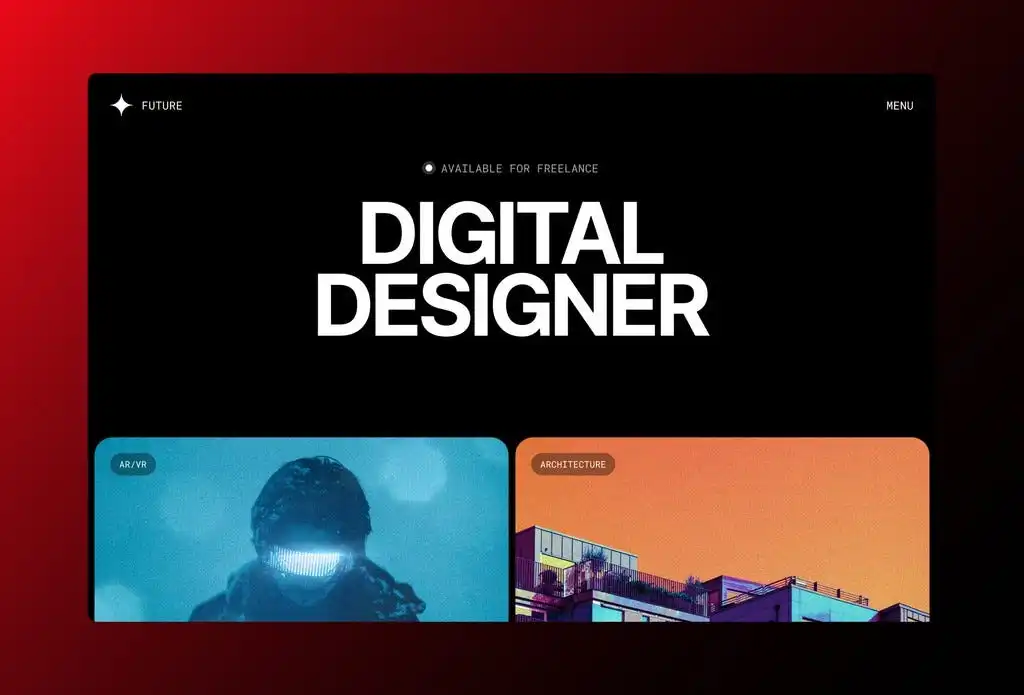futuristic website home page