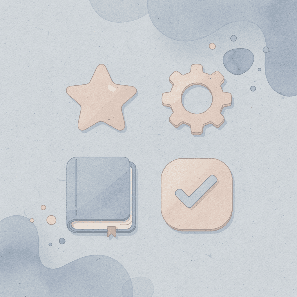 Four icons representing filtering, compressing, rewriting, and organizing tasks