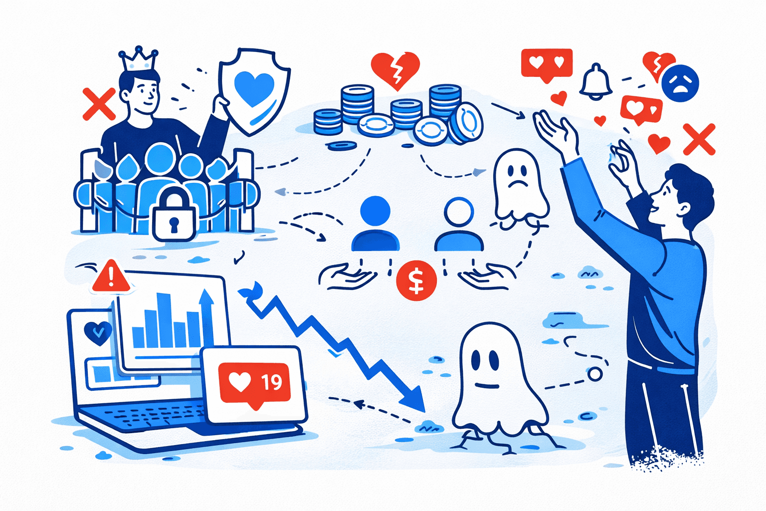 The illustration that shows the mess in the Web3 proejct when the community is broken or dead