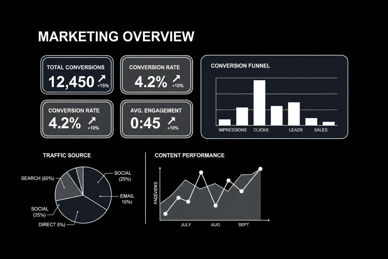 Marketing dashboard with KPIs