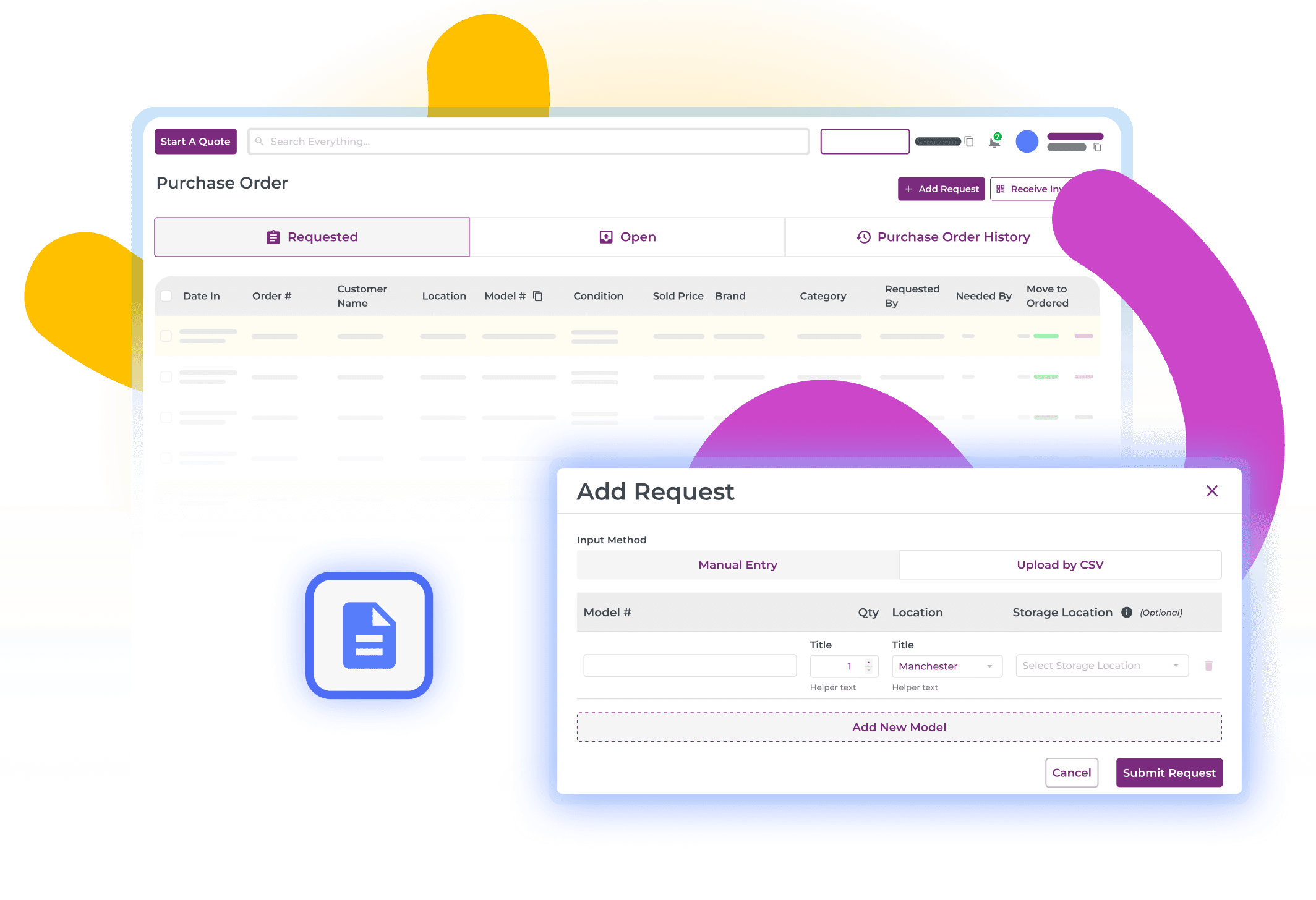 Purchase Orders Directly Connected to Your Inventory System