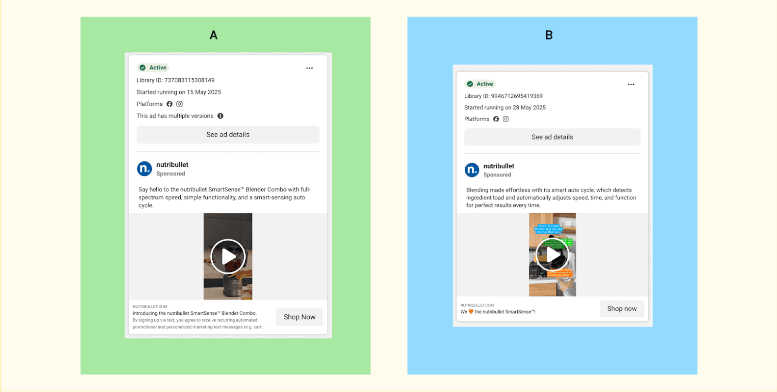 Two meta ad examples