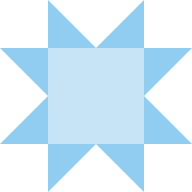 Light blue north star quilt block icon