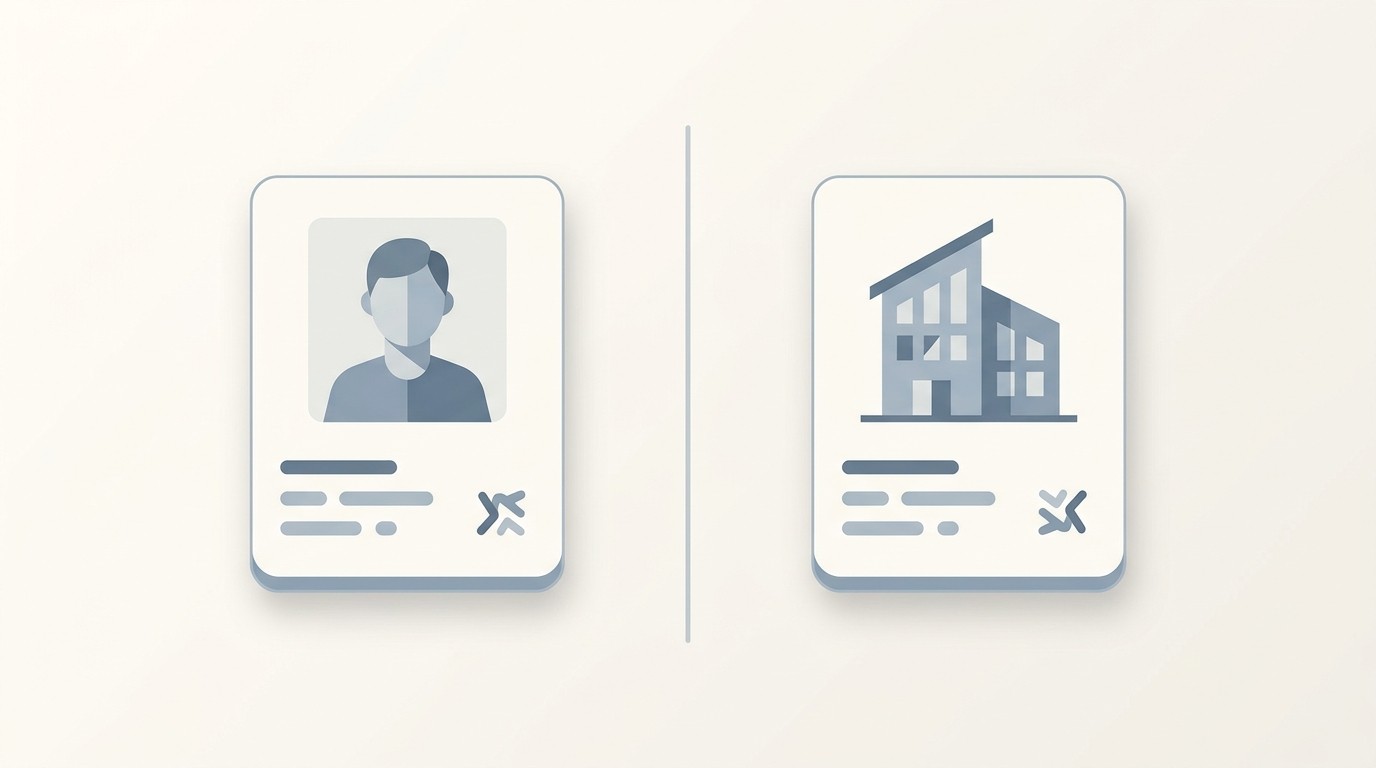 Illustration comparing individual and organization entity types for an Apple Developer account