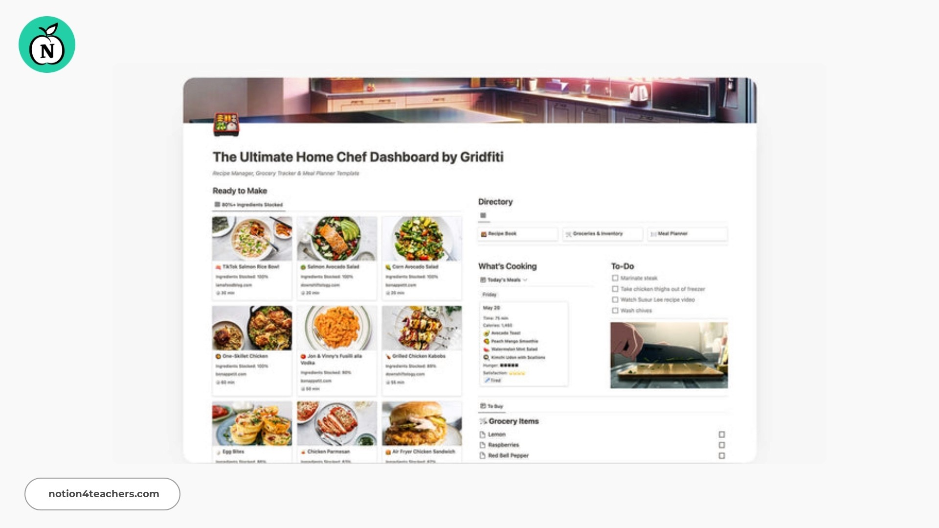 The Ultimate Home Chef Dashboard for Notion (3-in-1 Bundle)