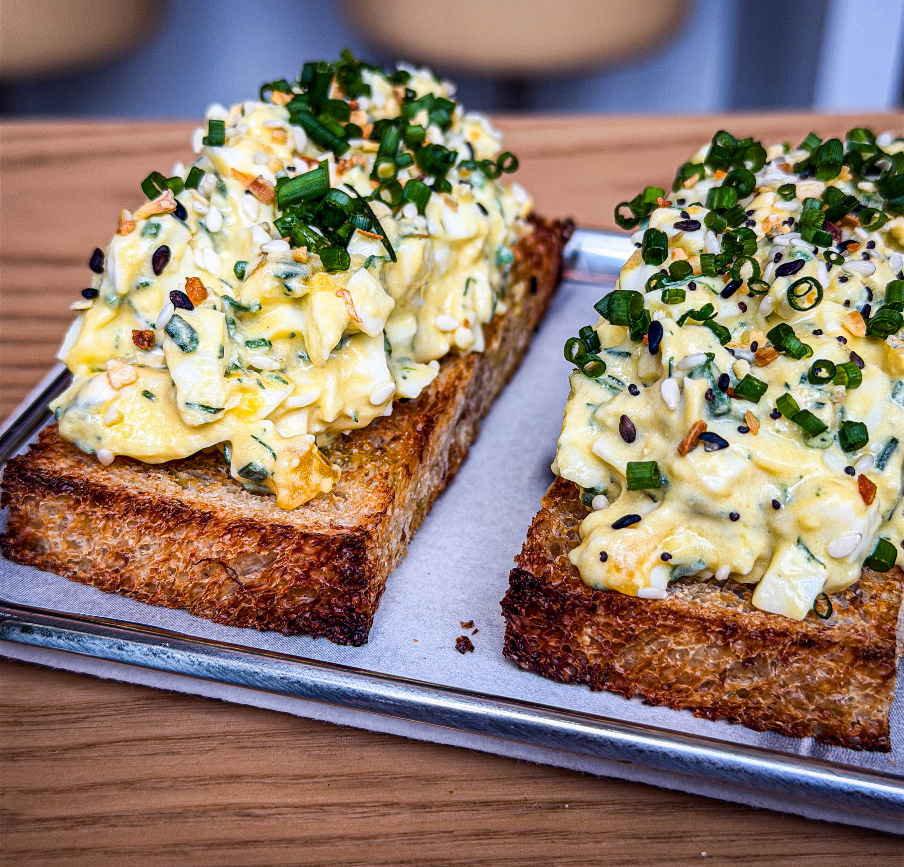 The toasty's make for a fine savory taste, but the egg salad needed a bit of salt and flavor.