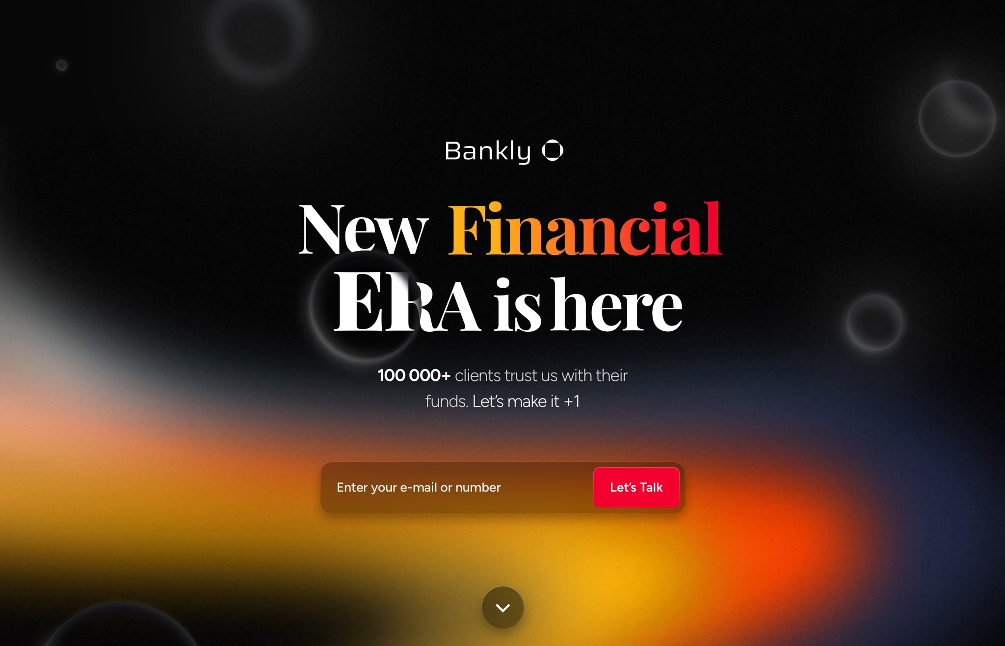 Web Design for Bankly, a new financial tool.