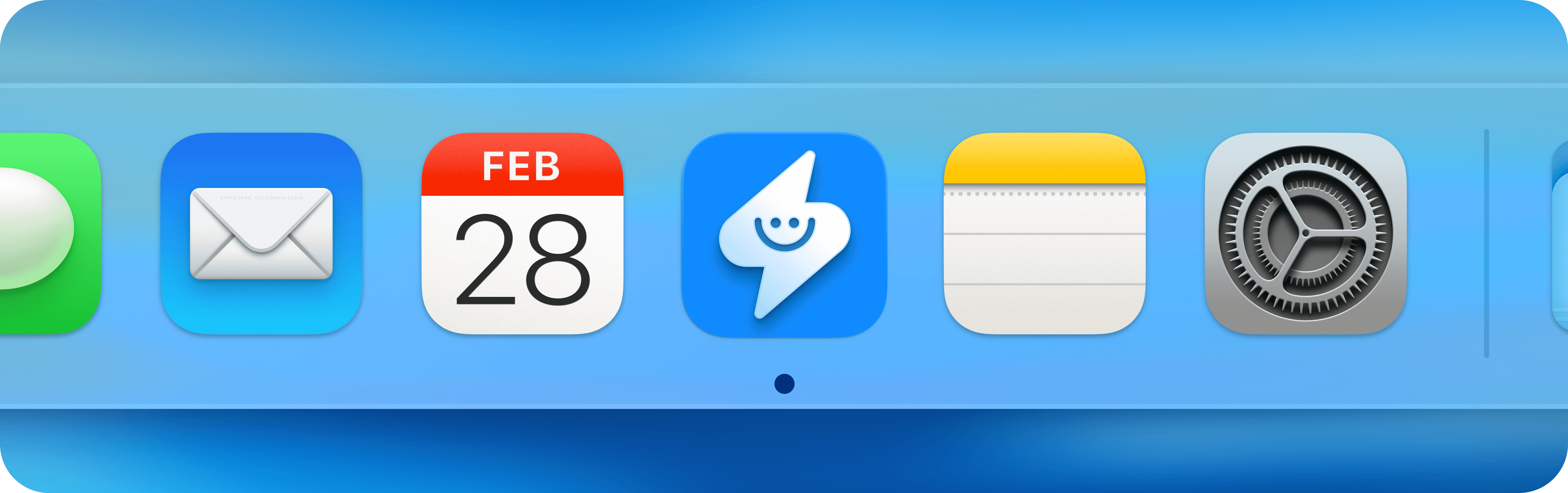 Screenshot of a Mac doc showing the updated app icon for the Supernormal app