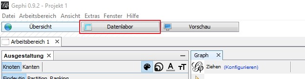 Datenlabor im Menü