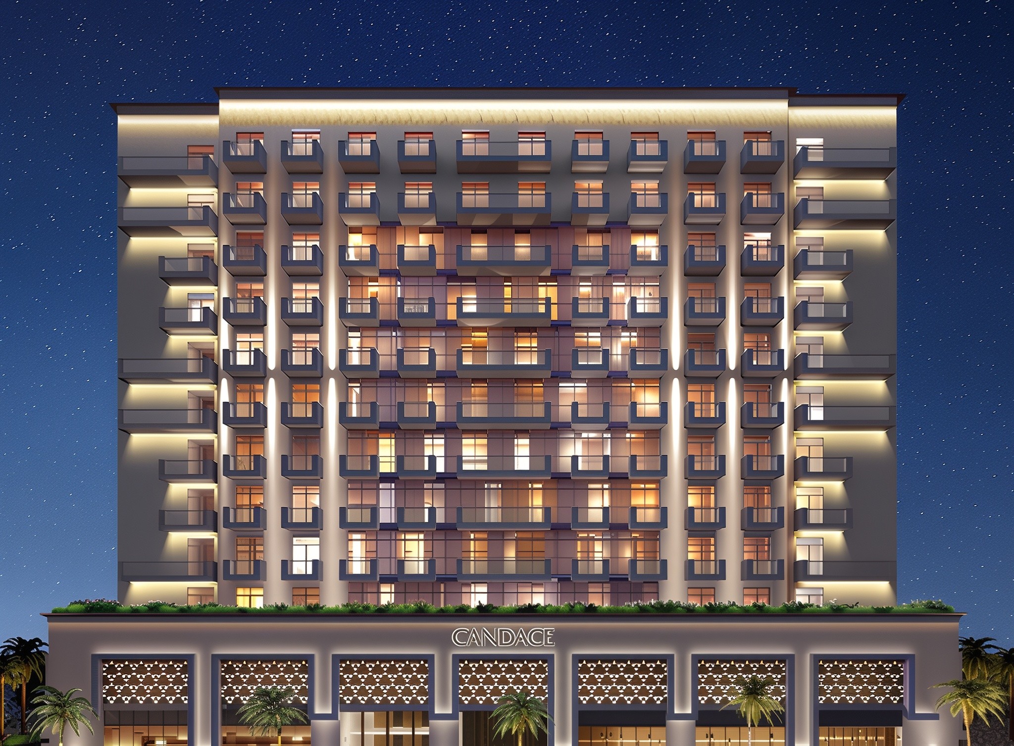 A digital rendering of the city of Dubai, showcasing its iconic skyline and modern architecture by Candace Aster.