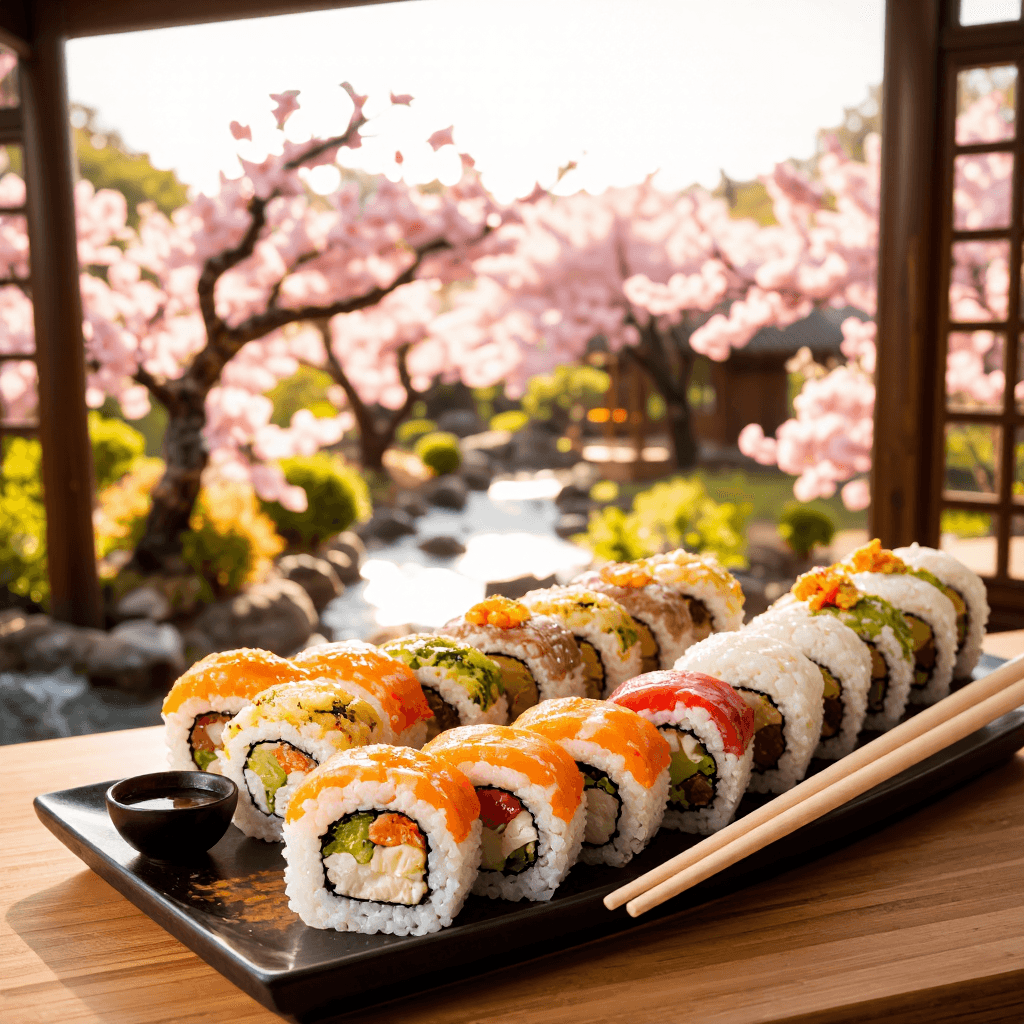 product photography of a plate of sushi