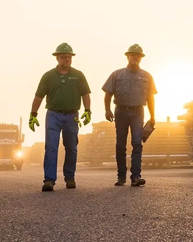 Two operations engineers on a work site