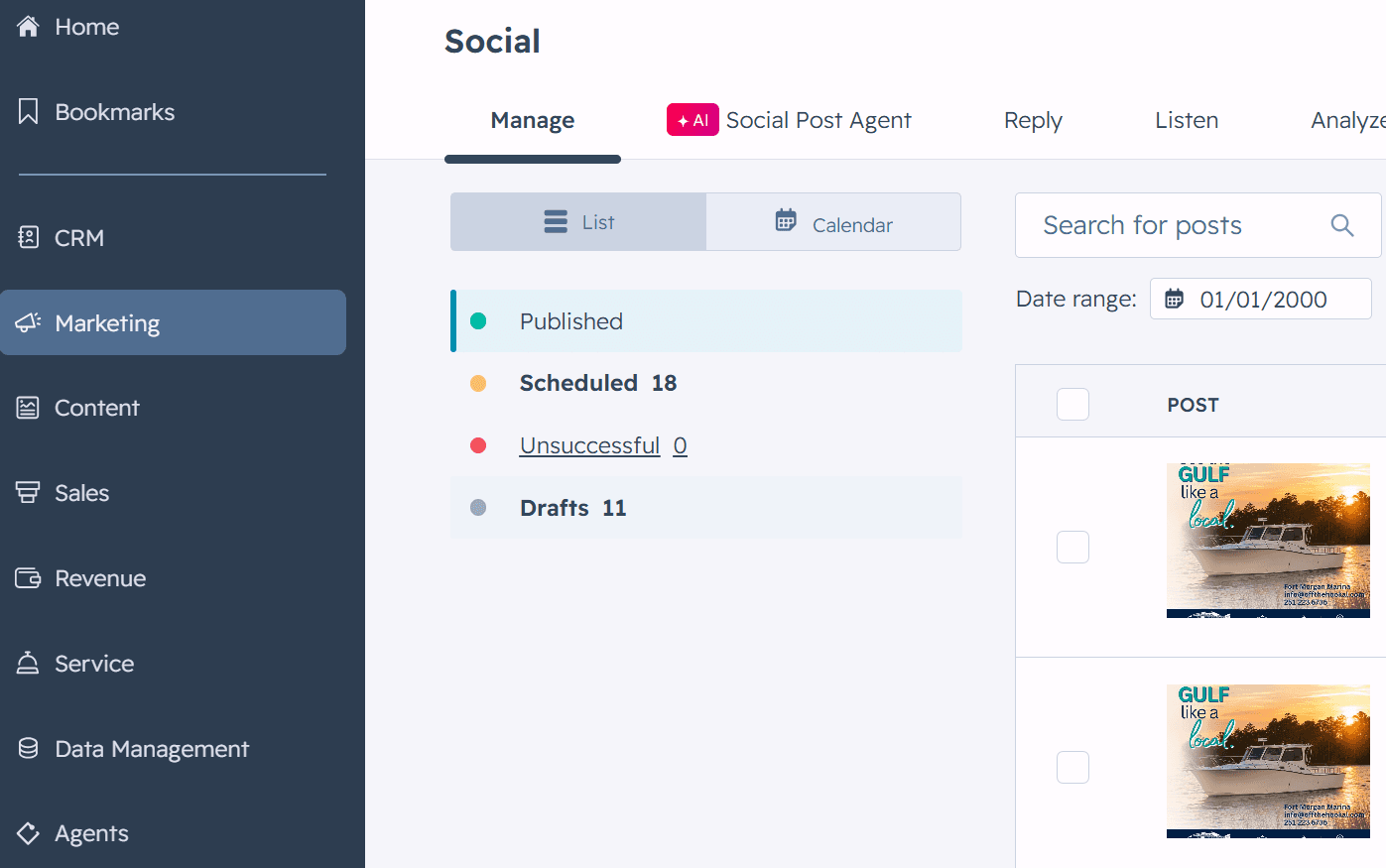 Example of Scheduling Content