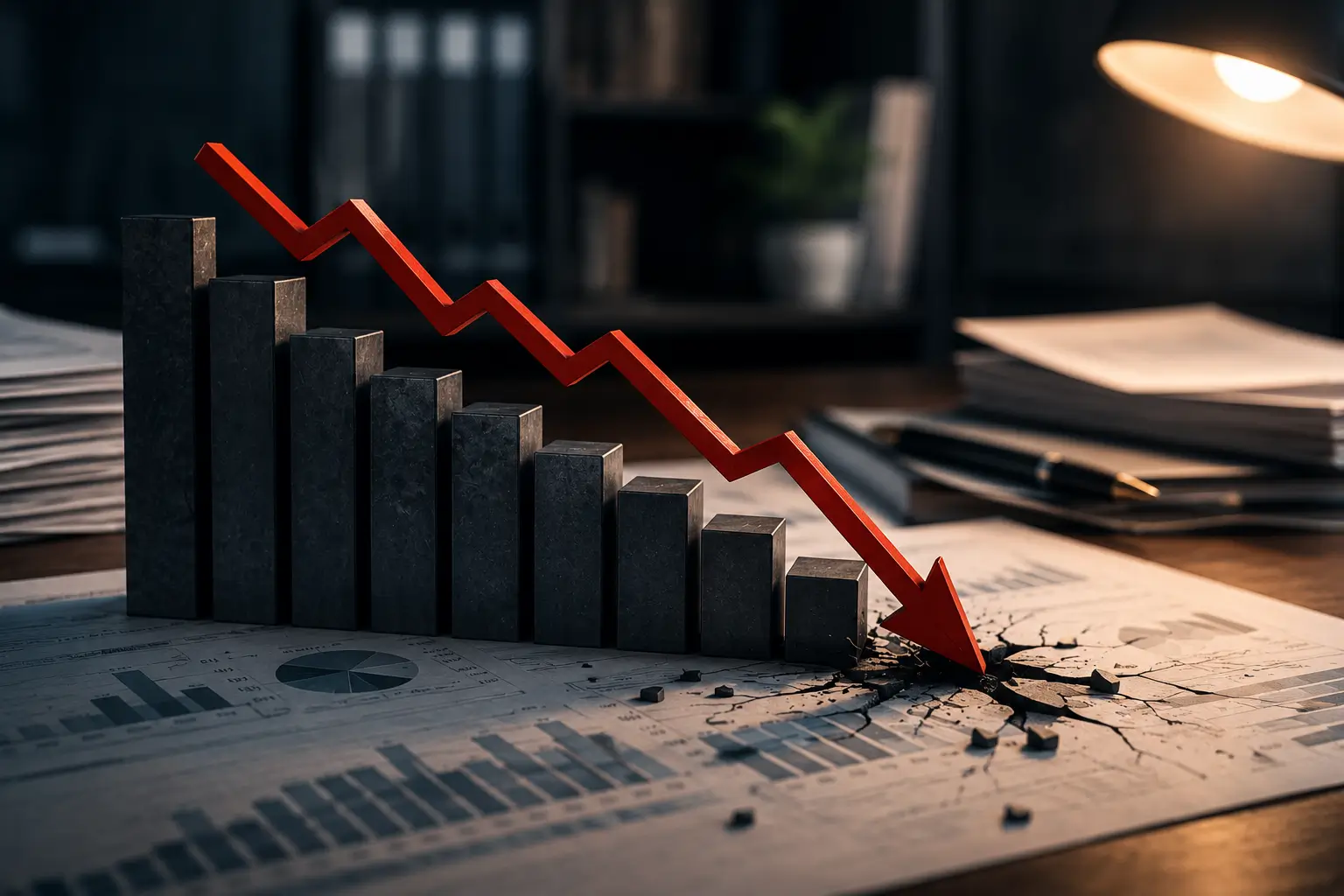 Grafik margin profit menurun sebagai sinyal perusahaan butuh konsultan turnaround bisnis