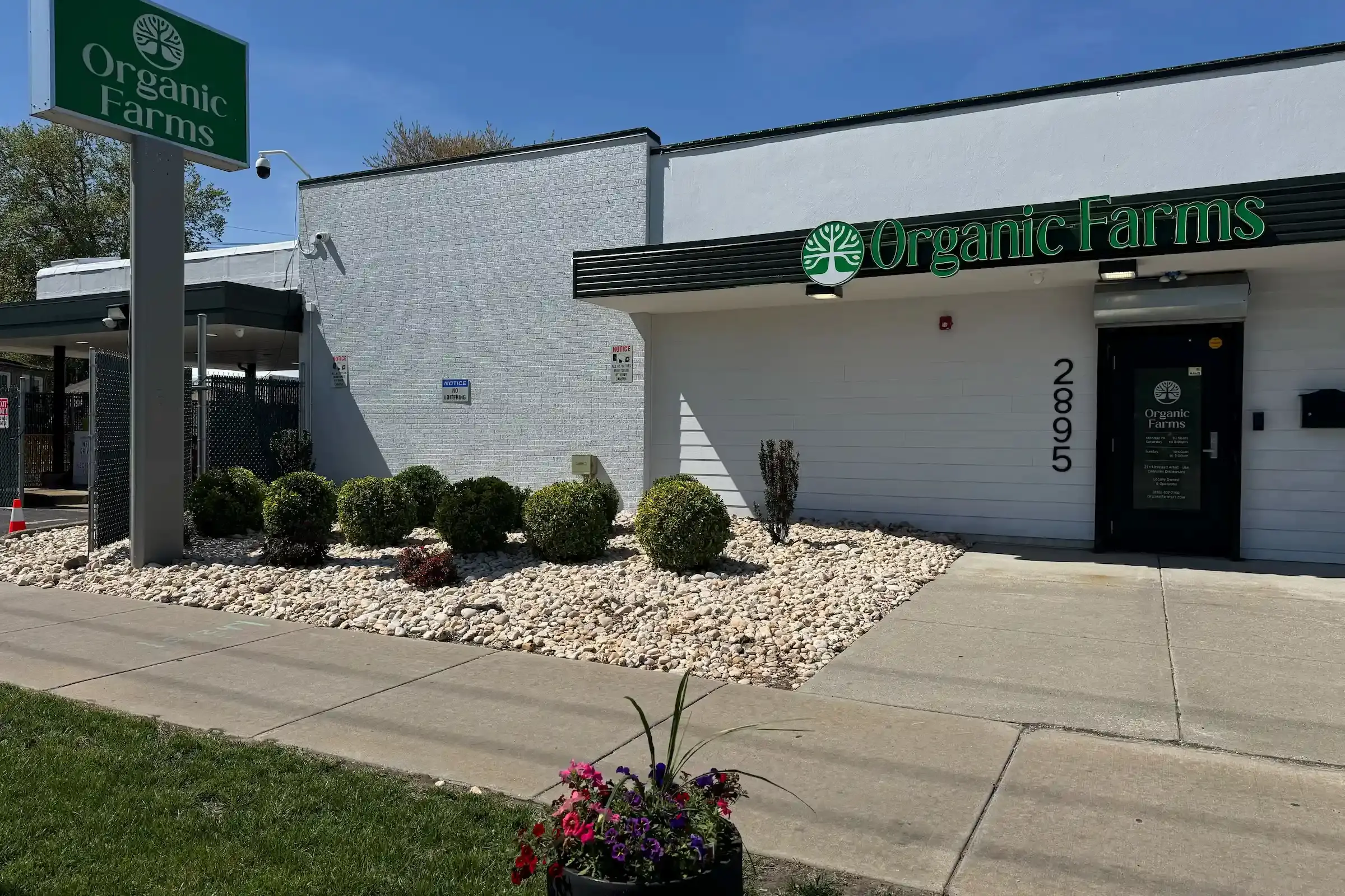 Organic Farms drive through dispensary storefront in Camden NJ