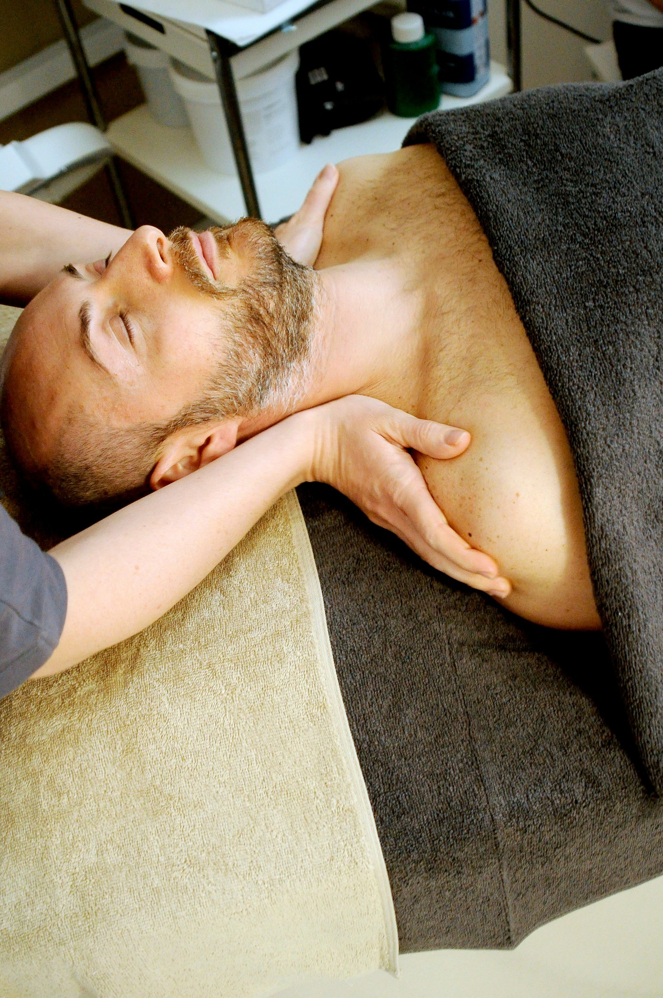 Man receiving a massage