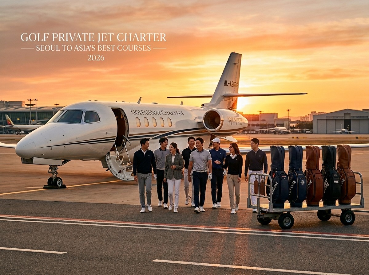 Golf Charter Jet 2026: The Complete Booking Guide to Jeju, Fukuoka, Da Nang & Phuket — Routes, Aircraft, Golf Bag Capacity, Pricing