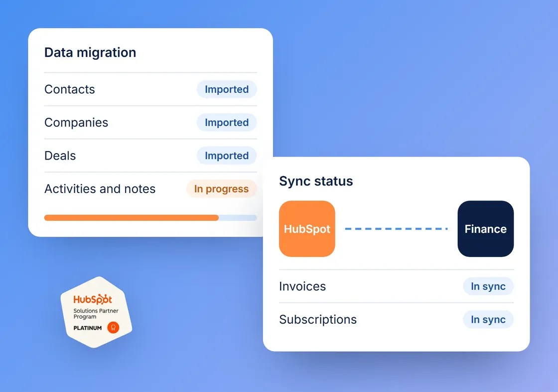 HubSpot data migration and sync status
