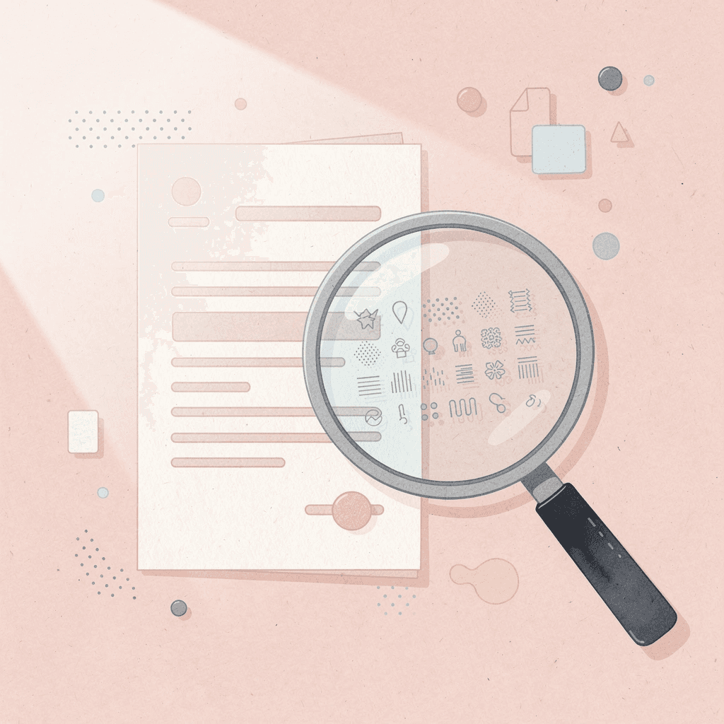 Scene of a magnifying glass examining an academic transcript representing Notre Dame admissions review