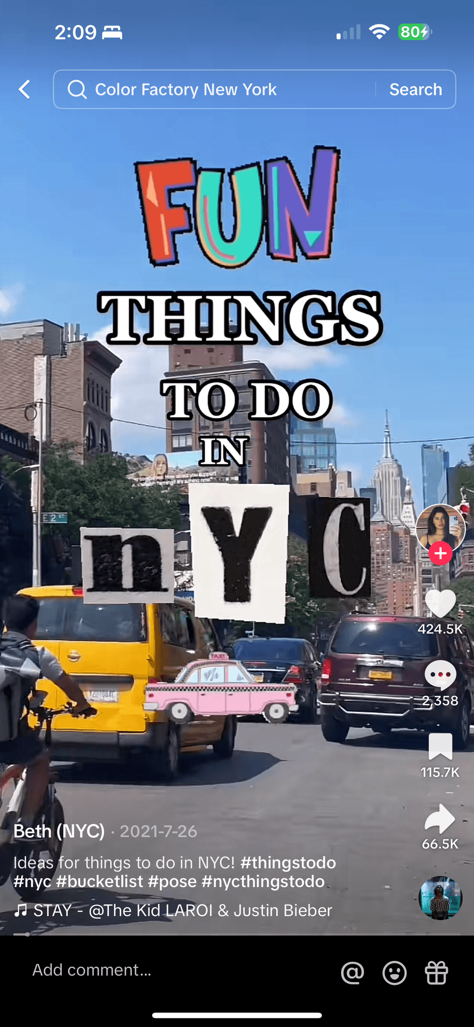 tiktok screenshot fun things to do in nyc