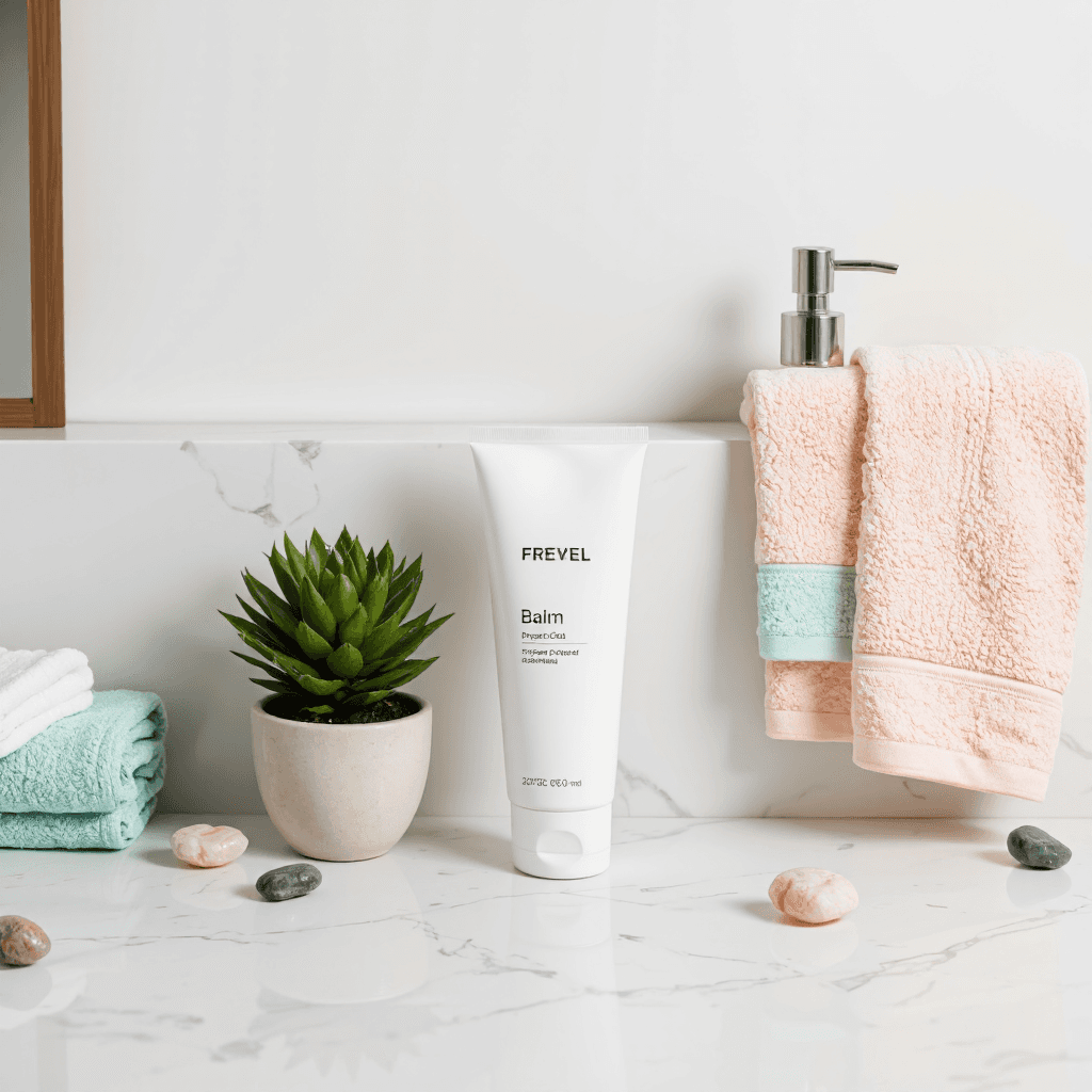 product photography of balm tube