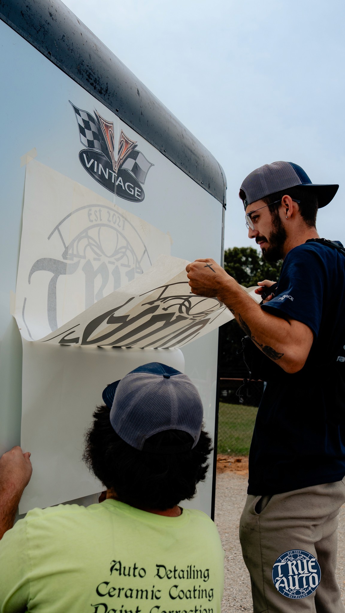 trailer getting decal wrap