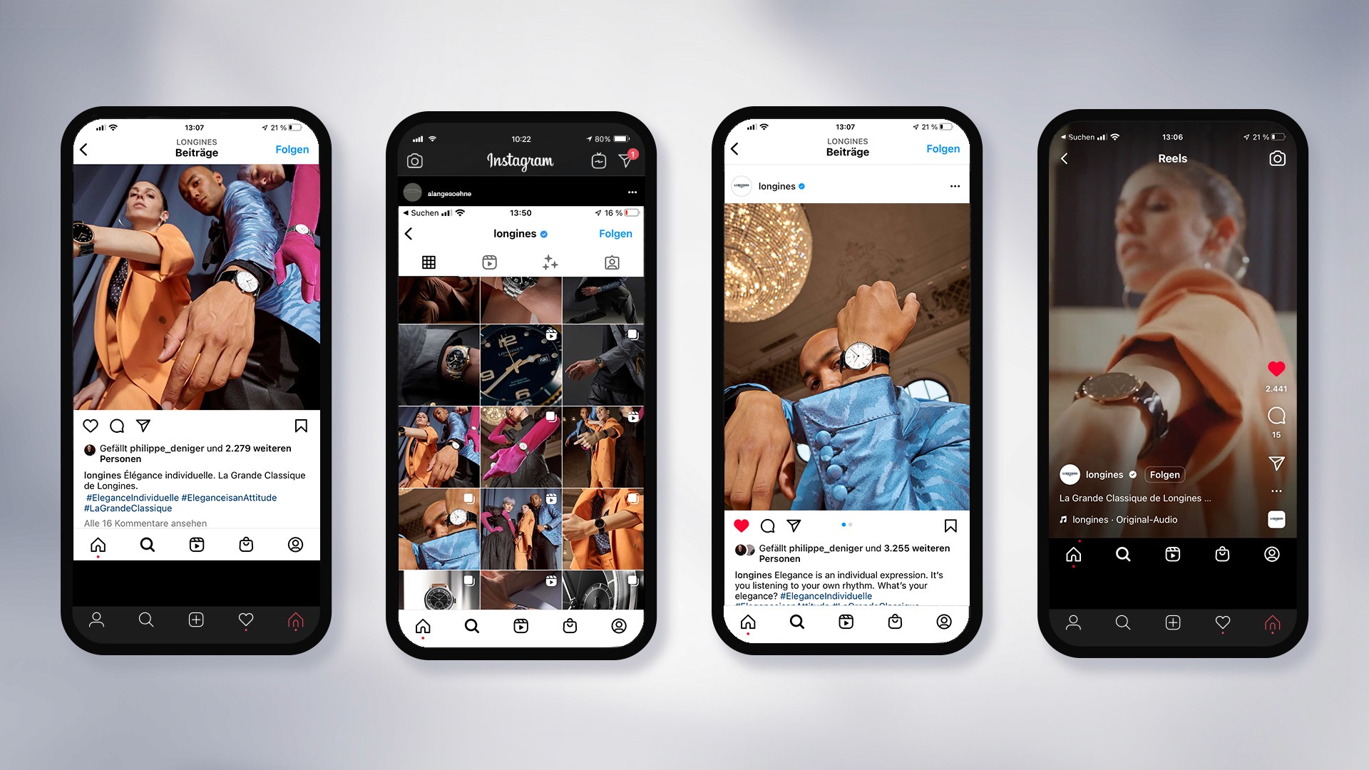 Instagram Feed Beispiel A. Lange & Söhne – neue Bildsprache