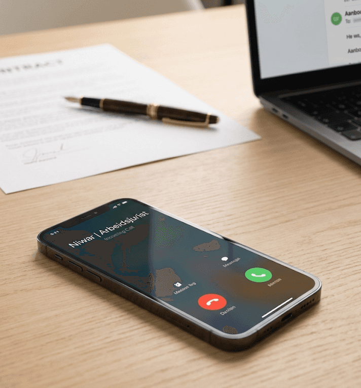 AI afbeelding van een telefoon die wordt gebeld