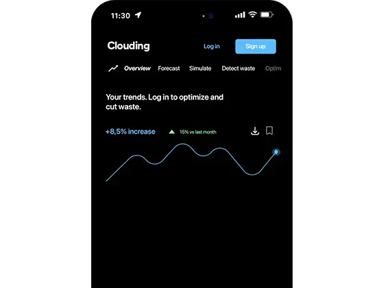Clouding mobile notification showing forecast results