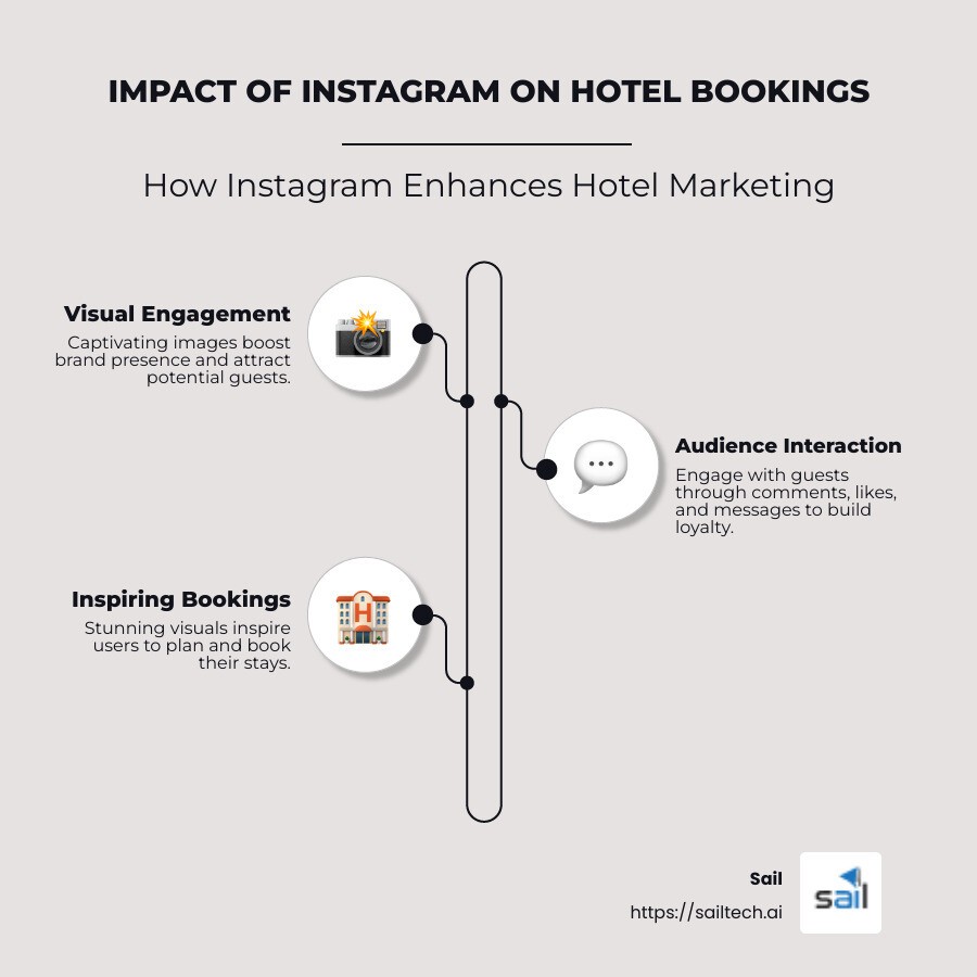 chart showing instagram marketing impact on direct bookings - instagram for hotel marketing infographic infographic-line-3-steps-neat_beige