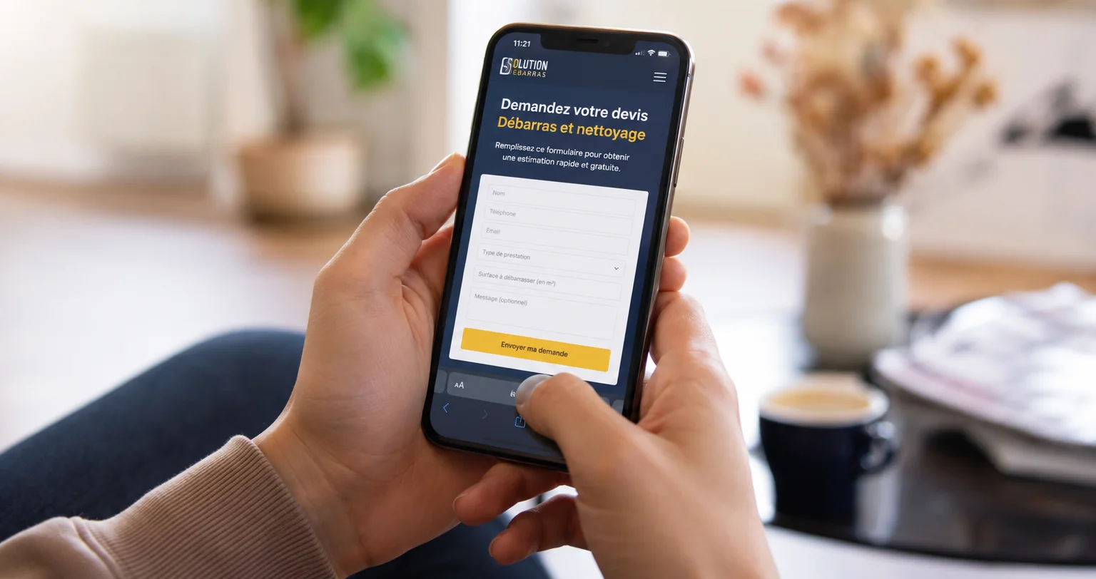 Demande de devis en ligne pour un débarras ou un nettoyage avec JP Nettoyage.