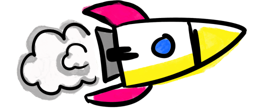 Hand drawing icon of rocket