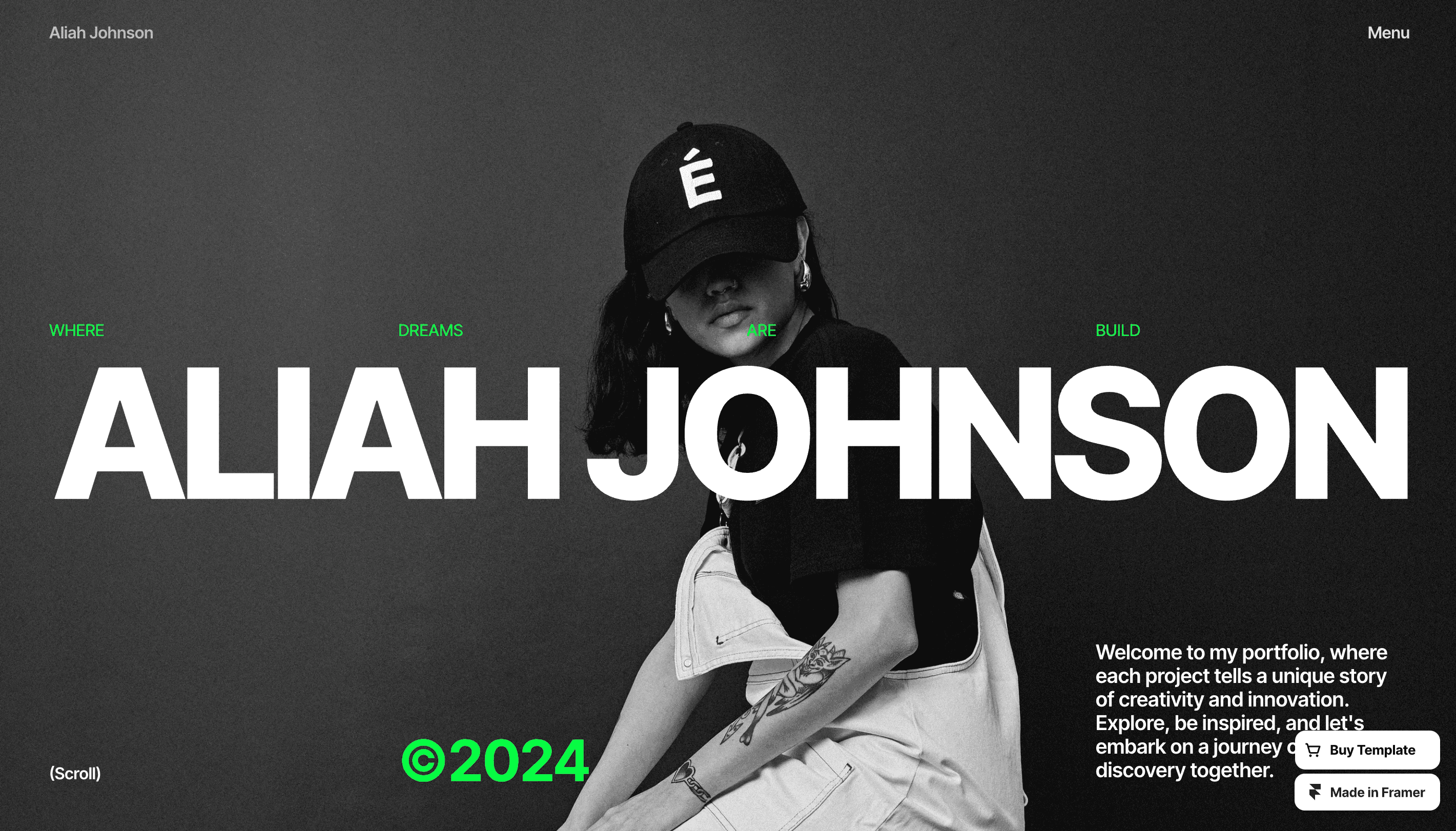 Aliah Johnson - Photography website template