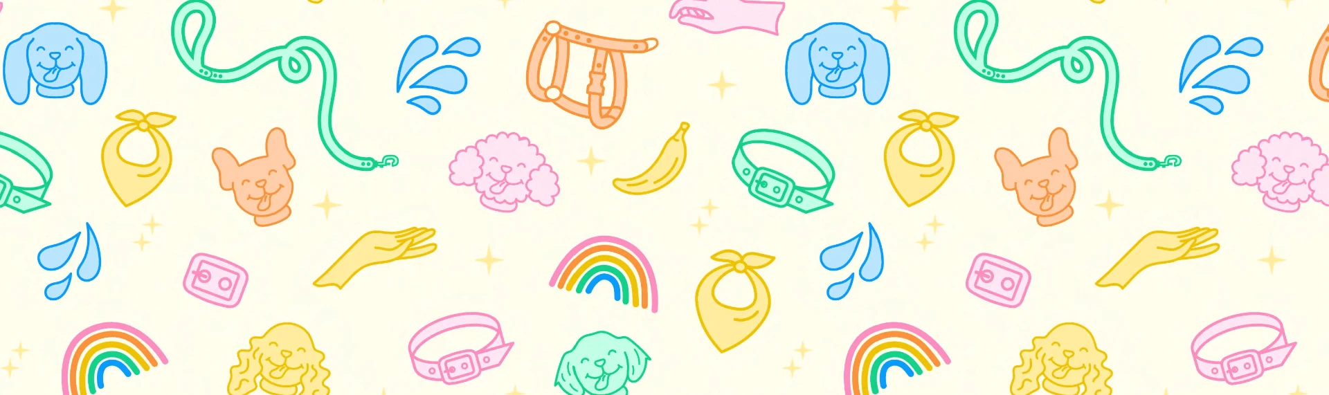 Motif d'illustrations de chiens et accessoires pour chiens pour Dadoo