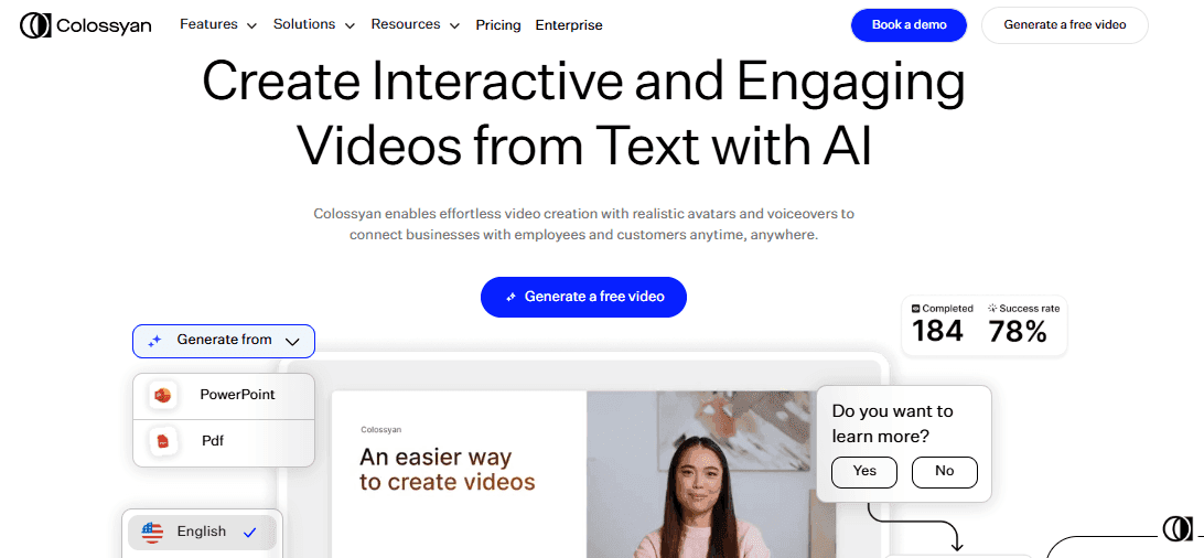 Synthesia Alternative - Colossyan