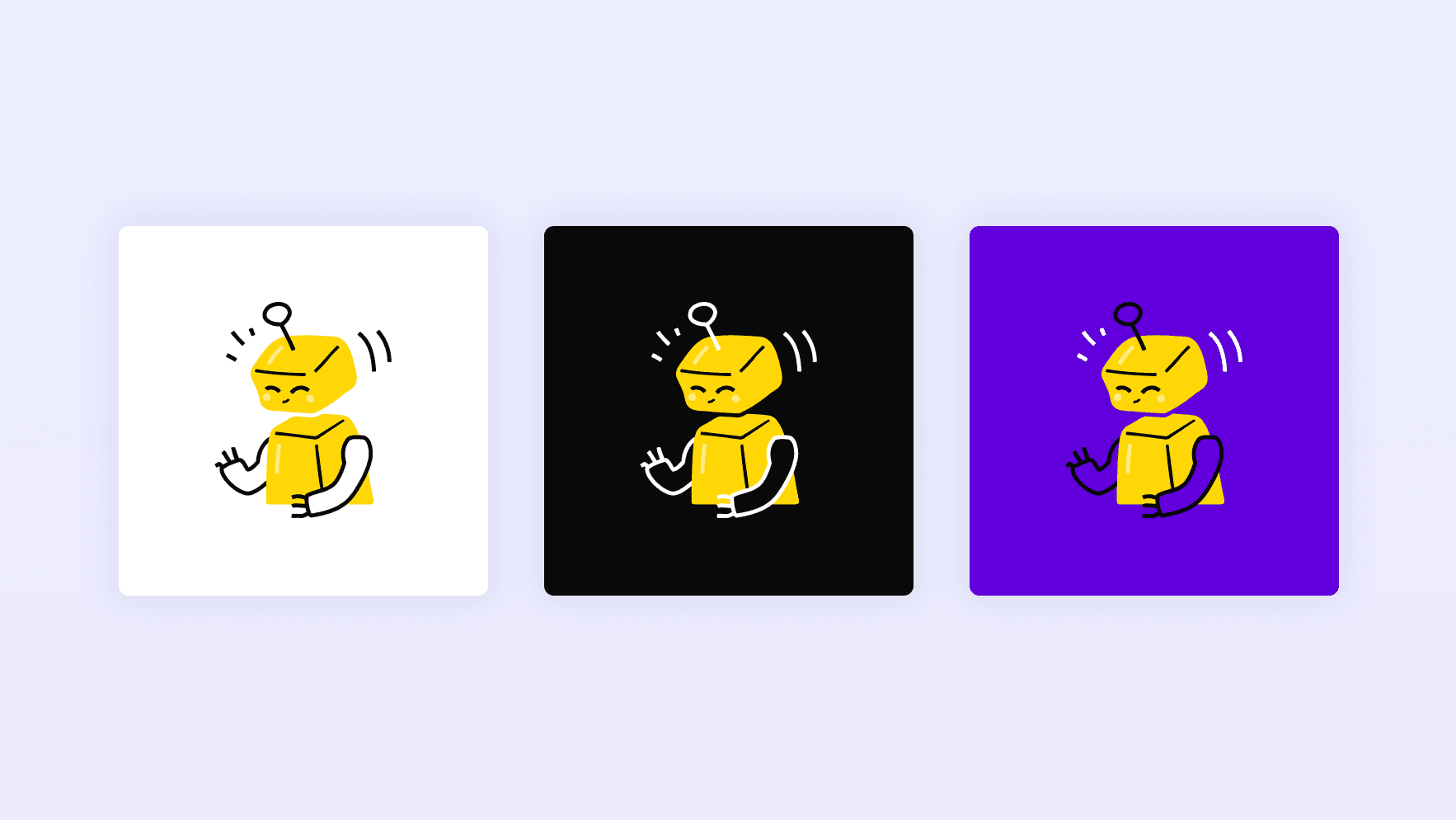An image of one illustration on multiple coloured backgorunds