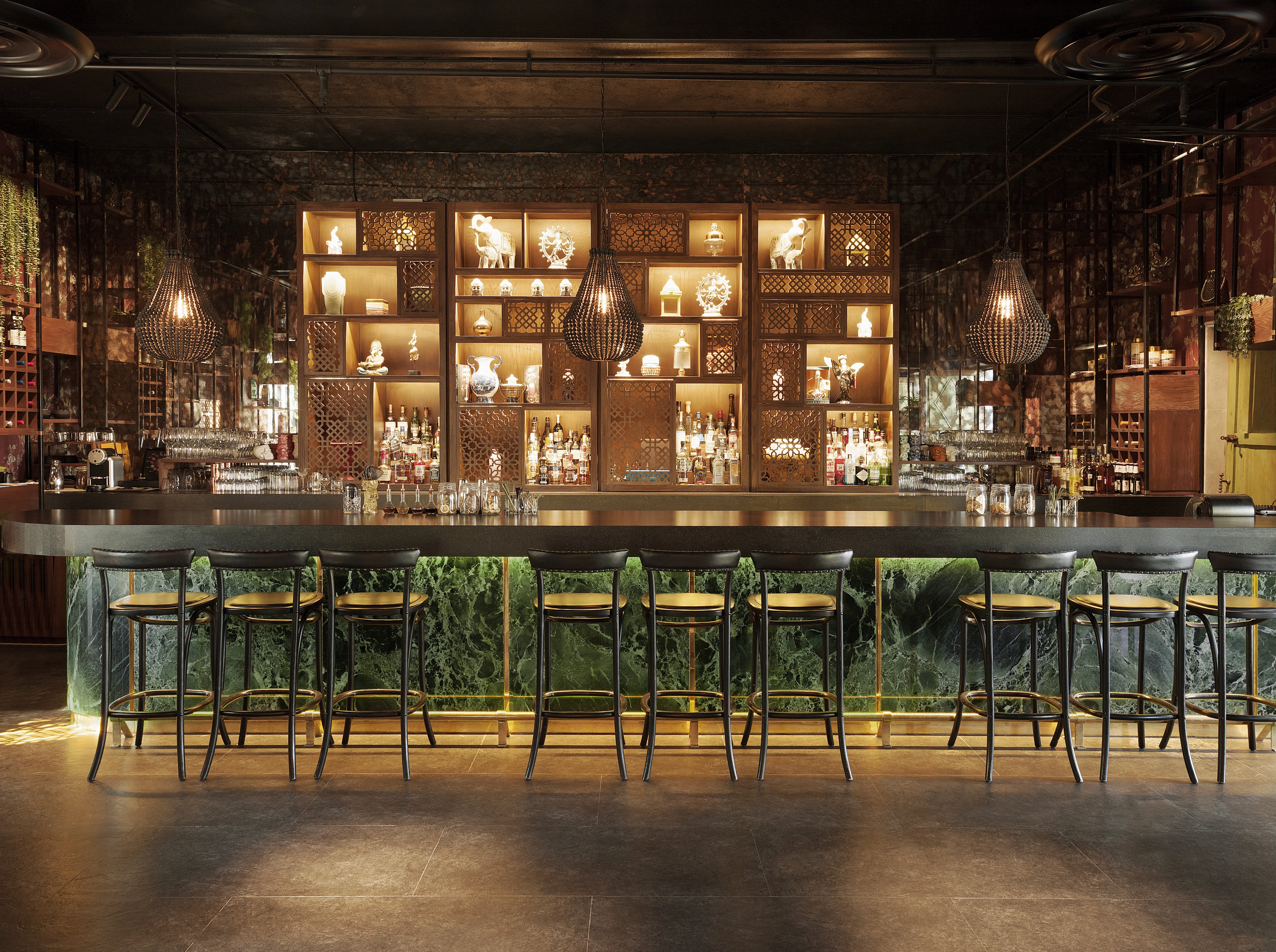 Interior of Spice Market restaurant, San Miguel de Allende. Designed in partnership with AoMa.