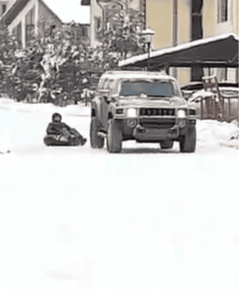 Hummer snow tubing