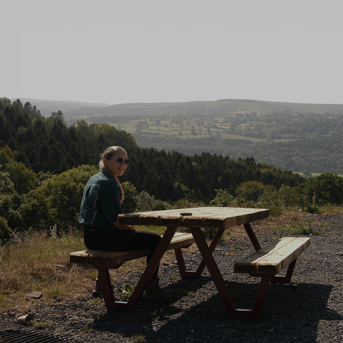 A GIF of stickers overlaid on a Welsh Mountain lifestyle photograph for an outdoors brand