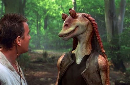 Obi-Wan meets Jar Jar on Naboo