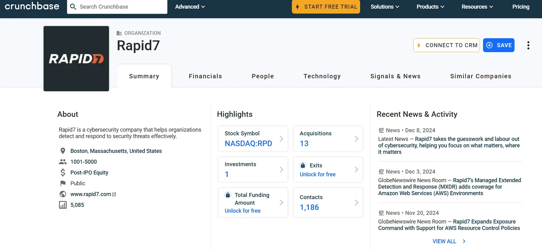 Rapid7 Crunchbase