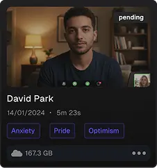 Video call with David Park showing recoring settings