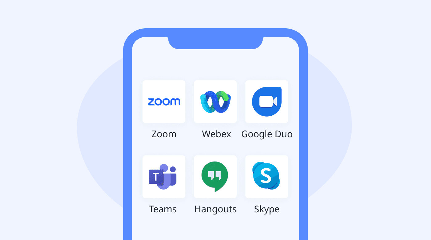 Video conferencing apps on smartphone