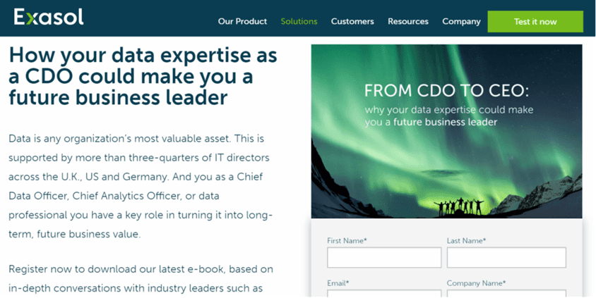 Exasol CDO to CEO campaign image