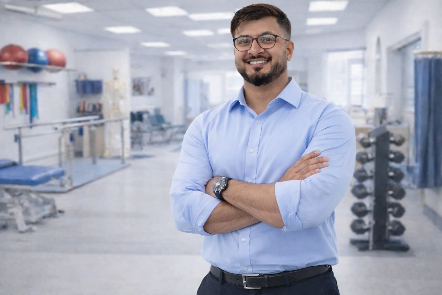 Rachel Stone standing with ABS and hands in her pockets